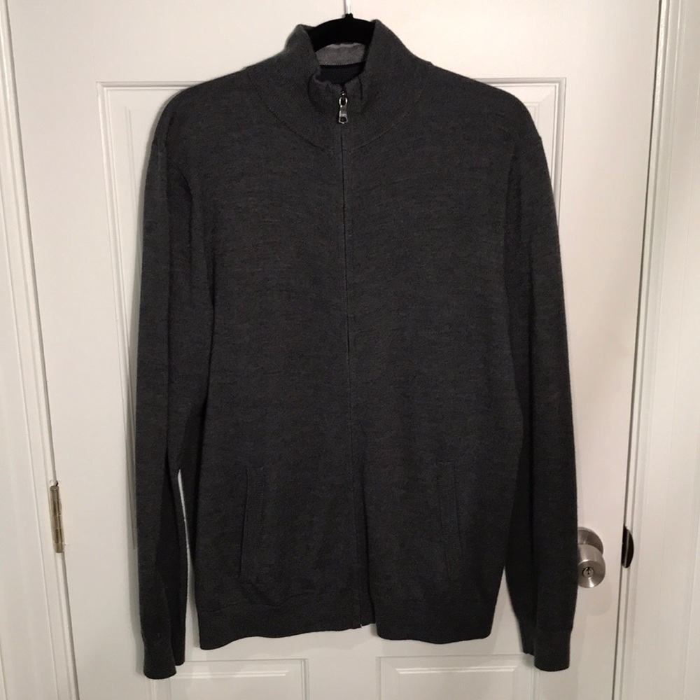 Banana Republic Mens Grey Full Zip Sweater